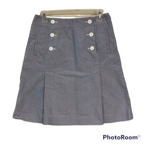 Talbots Button Front Pleated Skirt with pockets.  Baby blue size 10